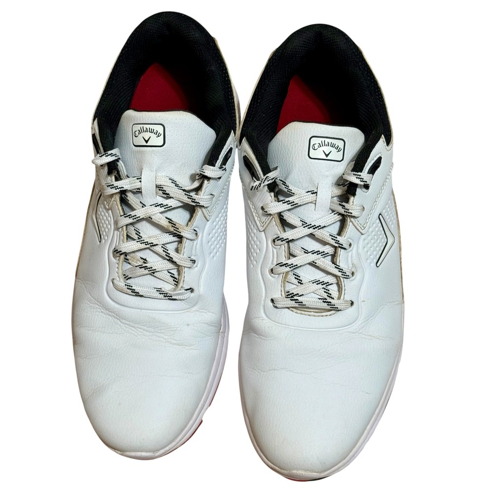 Callaway Mens Waterproof Spikeless Golf Balboa Sport V2 Shoes White Black Red